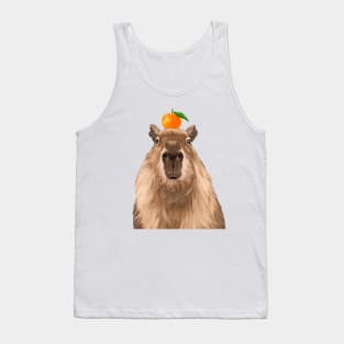 Capybara with Mandarin Orange on Head Tank Top